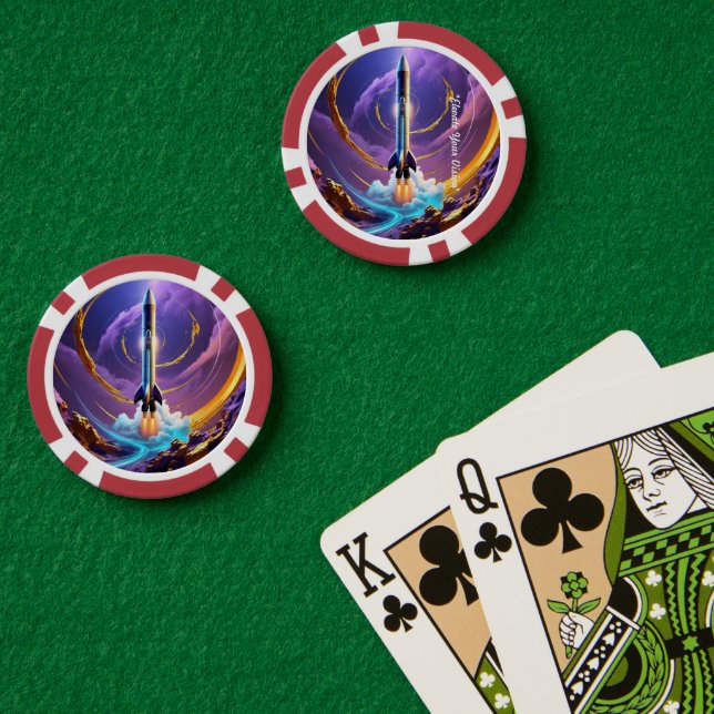 Lot De Jeton De Poker "Voyage spatial visionnaire" (Table de poker (double))