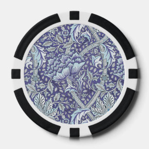Lot De Jeton De Poker William Morris Windrush motif floral bleu