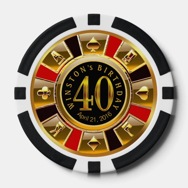 Lot De Jeton De Poker Winston Vegas Casino Chip Rouge et noir (Recto)