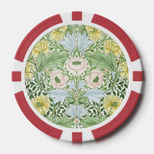 Lot De Jeton De Poker Wm Morris Myrtle Floral Art Nouveau Lumineux