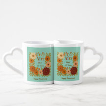 Cadeau de couple floral Boho Mr & Mrs
