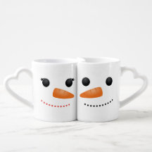 Couple de bonhomme de neige mignon