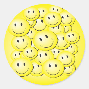 Lot of bubble faces . classic round sticker