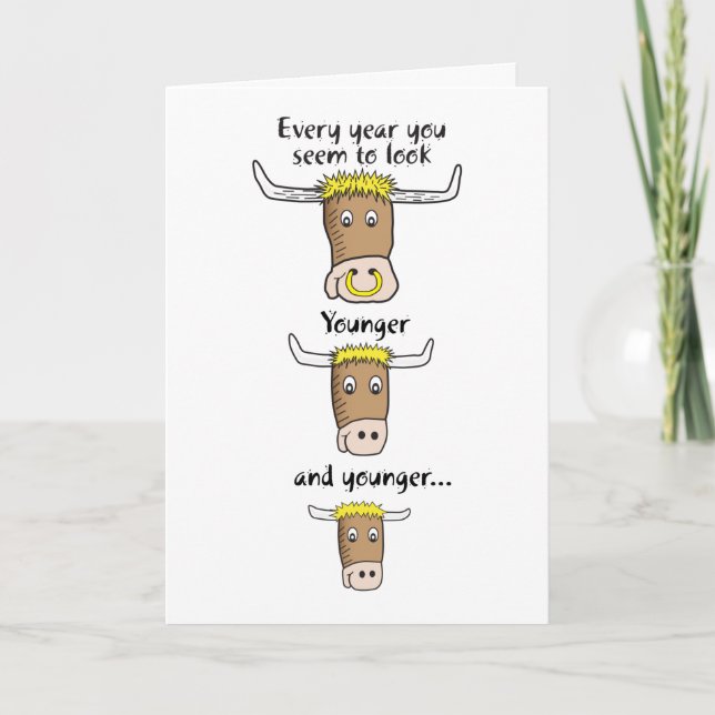 Lot of bull, humourous birthday card (Front)
