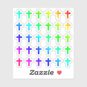 Lot Of Colorful Crosses Tiny Rainbow Cross Shapes