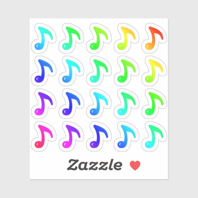 Lot Of Colourful Tiny Musical Notes Rainbow Music (Sheet)