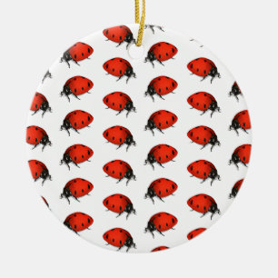 Lot Of Ladybugs Ceramic Ornament