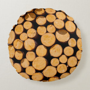 Lot of many Wood Trunk oak Trees round teak log cu Pillow