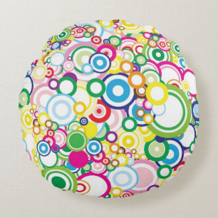 Lot of vivid circles round pillow