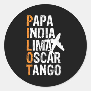 Lot Phonetic Alphabet Papa India Lima O Tango  Classic Round Sticker