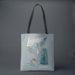 LOTHLORIEN™ Watercolor Collage Graphic Tote Bag<br><div class="desc">Step into the golden woods of Middle-earth™ with this enchanting Lord of the Rings™ design inspired by Lothlórien™. Featuring elegant Elven elements — from flowing cloaks and intricately crafted blades to a graceful bow, vial of light, and delicate leaves drifting on the breeze — this artwork captures the quiet beauty...</div>