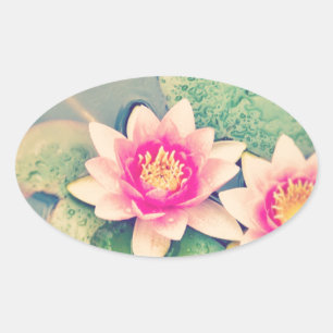 Lotos Flower Oval Sticker