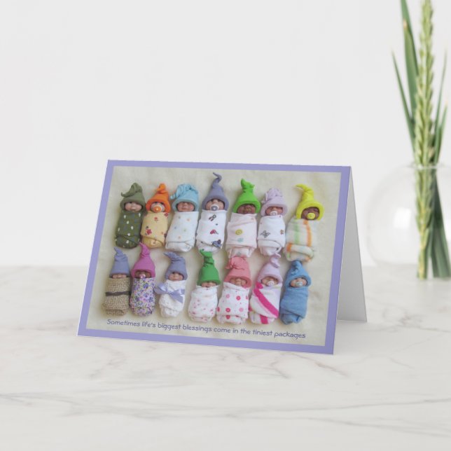 LOTS and LOTS of Cute Clay Babies With Saying Card (Front)