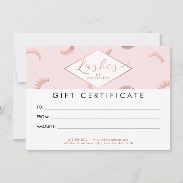 Lots de cils Motif rose/Rose Gold Carte cadeau (Devant)