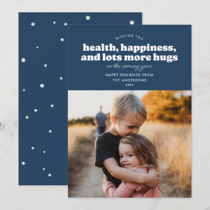 Lots More Hugs Holiday Card (Navy Blue)