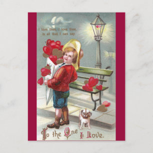 Lots O' Hearts and Pup Valentine Holiday Postcard
