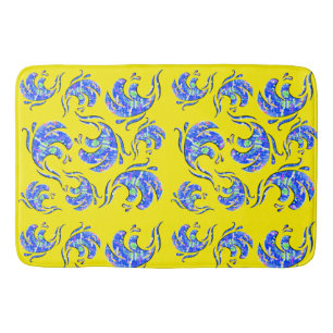 Lots of abstract art waves   bath mat