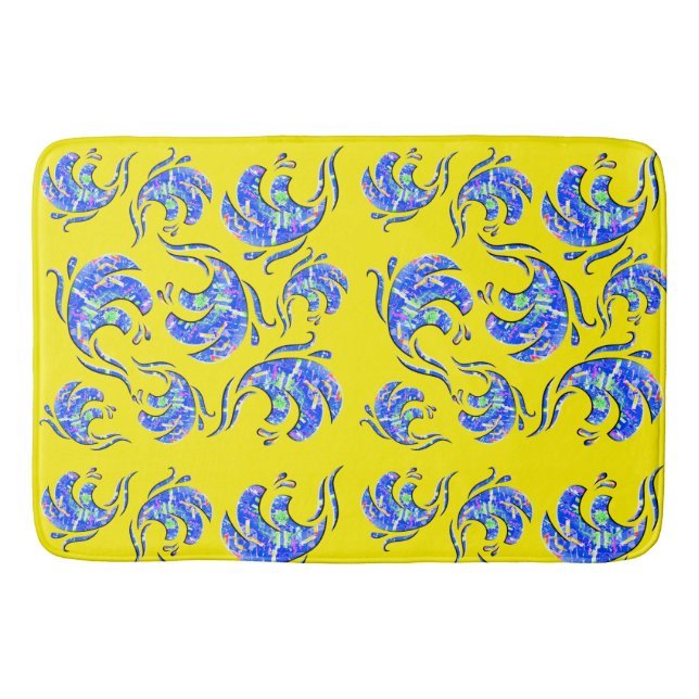 Lots of abstract art waves   bath mat (Front)