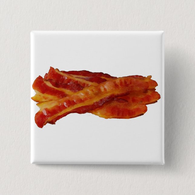 Lots of Bacon 2 Inch Square Button (Front)