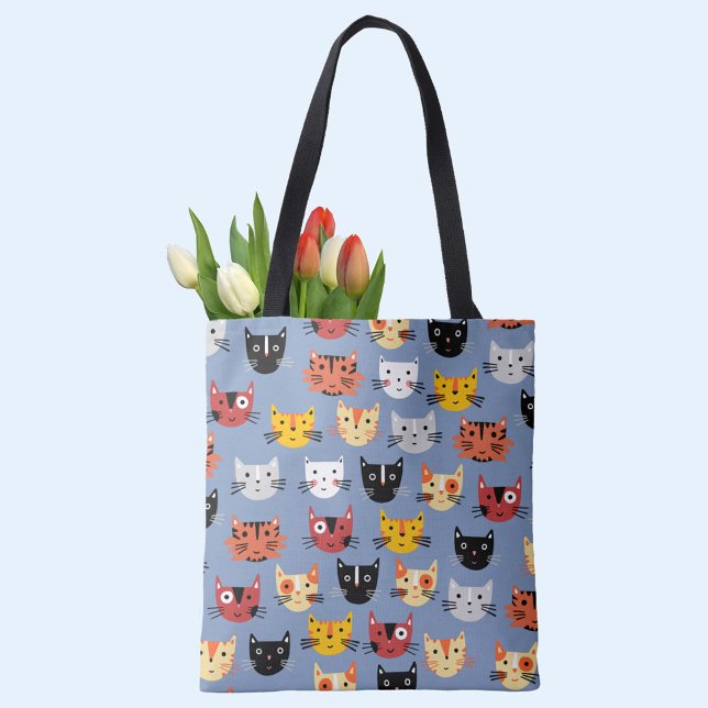 Lots of Cats Tote Bag (Lots of adorable cats smile at you from this fun and whimsical bag)