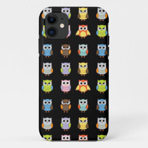 Lots of Colourful Cute Owls Pattern iPhone 11 Case