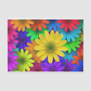 Lots of Colourful Daisy Flowers Tissue Paper