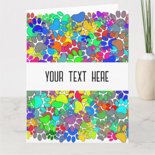 Lots Of Dog Paw Prints All Over Card