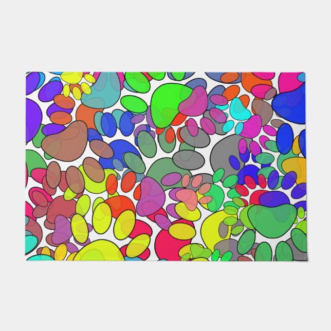 Lots Of Dog Paw Prints All Over Doormat (Front)