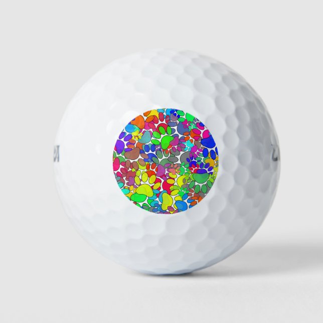 Lots Of Dog Paw Prints All Over Golf Balls (Front)