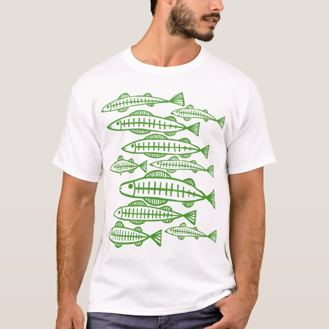 Lots of Fish - Avocado Green T-Shirt (Front)