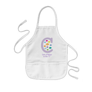 Lots of Fishes in the "C"_multicolored goldfish Kids Apron