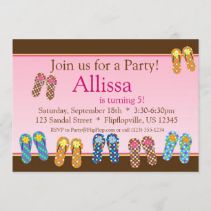 Lots of Flip Flops Birthday Invitation