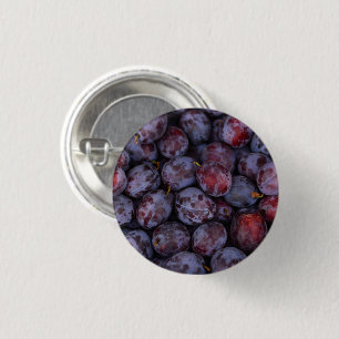 Lots of Fresh Purple Plums 1 Inch Round Button