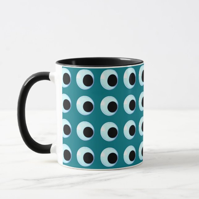 Lots of Googly Eyes Customizable Background Colour Mug (Left)