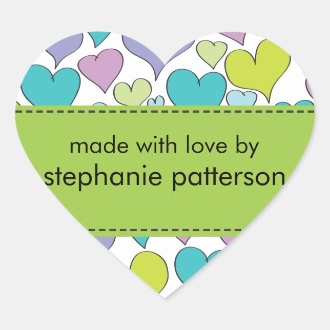 Lots of Hearts Made with Love By Sticker (Front)
