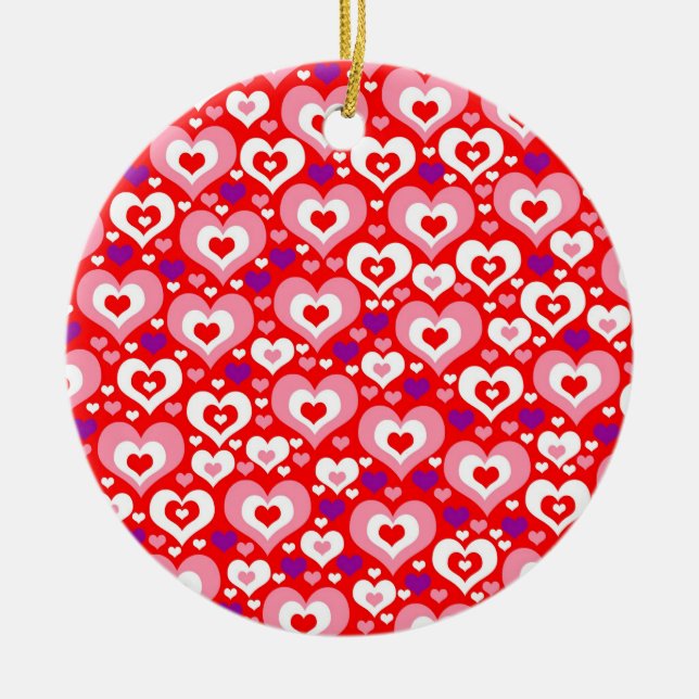 Lots of Hearts Valentine's Day Ornament (Front)