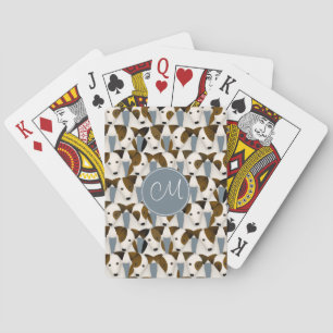 Lots of Jack Russell Terriers cute dog pattern Playing Cards