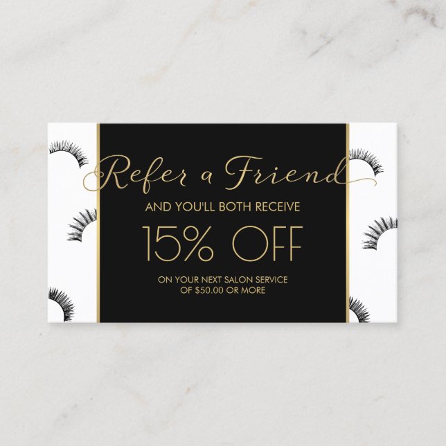 Lots of Lashes Lash Salon White/Black Referral (Front)