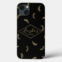 Lots of Lashes Pattern Black/Gold Personalized
