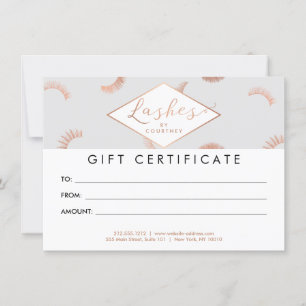 Lots of Lashes Pattern Grey/Rose Gold Gift Card