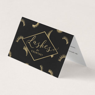 Lots of Lashes Salon Black/Gold Aftercare Business Card
