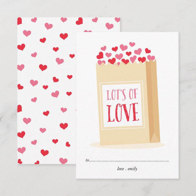 Lots of love classroom valentine's day card (Front/Back)