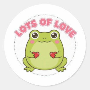 Lots Of Love Frog Sticker Cute Frog Holding Hearts