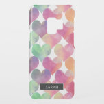 Lots of Love Hearts Watercolor Personalised Uncommon Samsung Galaxy S9 Case<br><div class="desc">Watercolor colourful gradient hearts overlayed pattern.</div>