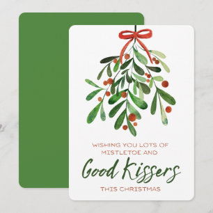 Lots Of Mistletoe Good Kissers Funny Christmas Holiday Card