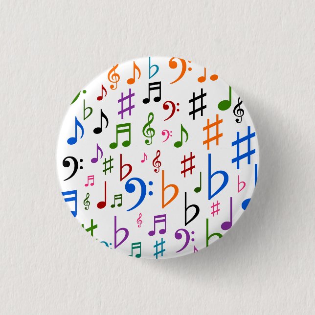 Lots of Musical Notes and Symbols 1 Inch Round Button (Front)