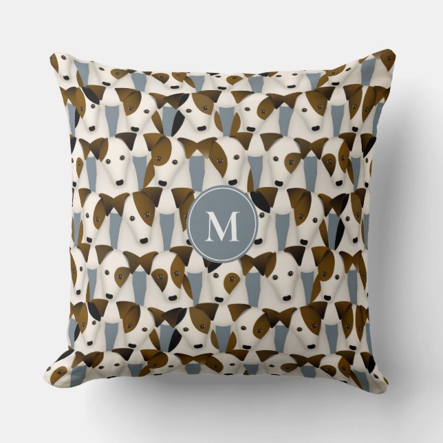 Lots of Parson Jack Russell Terriers dogs pattern Throw Pillow (Front)