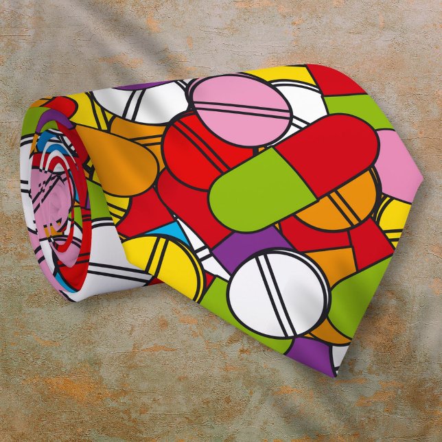 Lots of Pills Coloful Modern Pattern Tie (Lots of Pills Coloful Modern Pattern Tie)