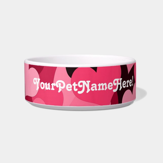 Lots of Pink Hearts, Cute Love Pattern Bowl (Left)