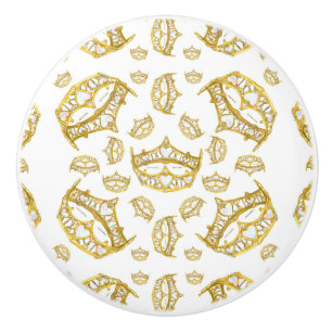 Lots of Queen of Hearts gold crown tiara knob